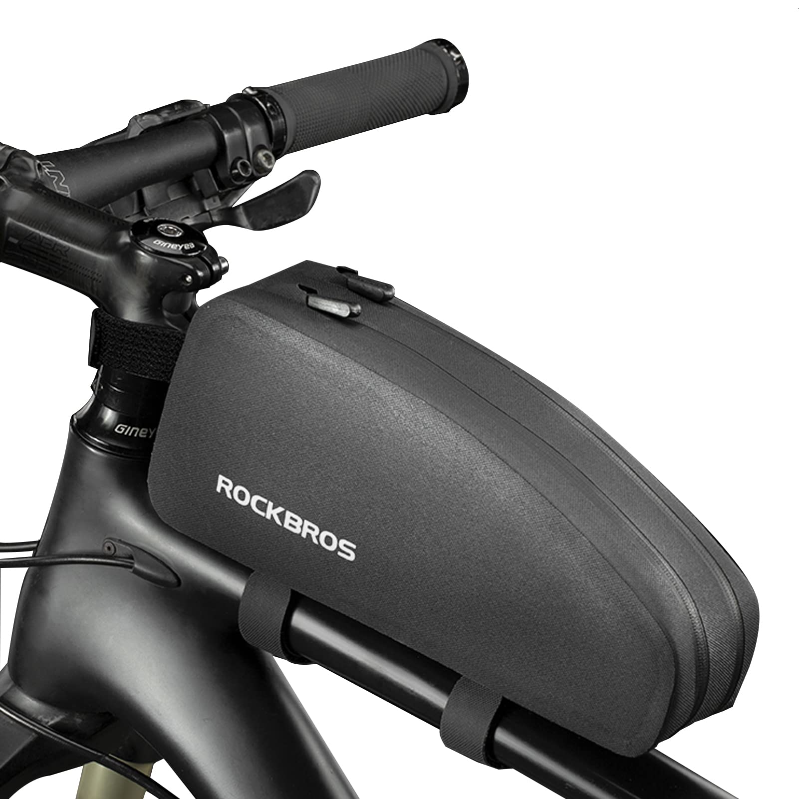ROCKBROS Top Tube Bike Frame Bag - Waterproof Cycling Pouch with 2 Zipper Pockets for Bicycles