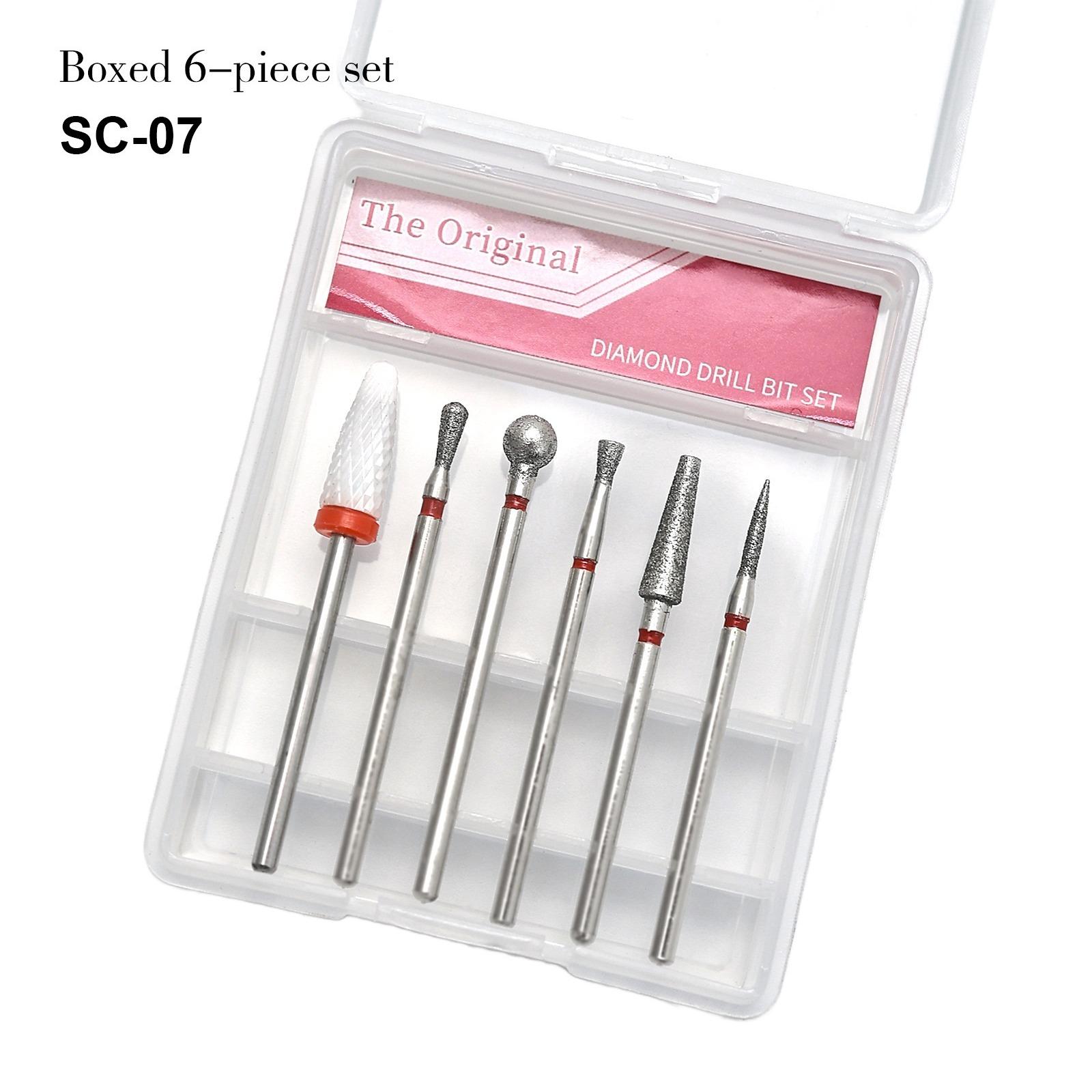 6Pcs/set Nail Drill Bits Set Nail Bits For Nail Drill Professional Diamond Drill Bit Set Electric Cuticle Rotary Manicure Nail Drill Bits Pedicure Grinding Head Sander Tools For Acrylic Gel Nails Home Salon Diy Manicure
