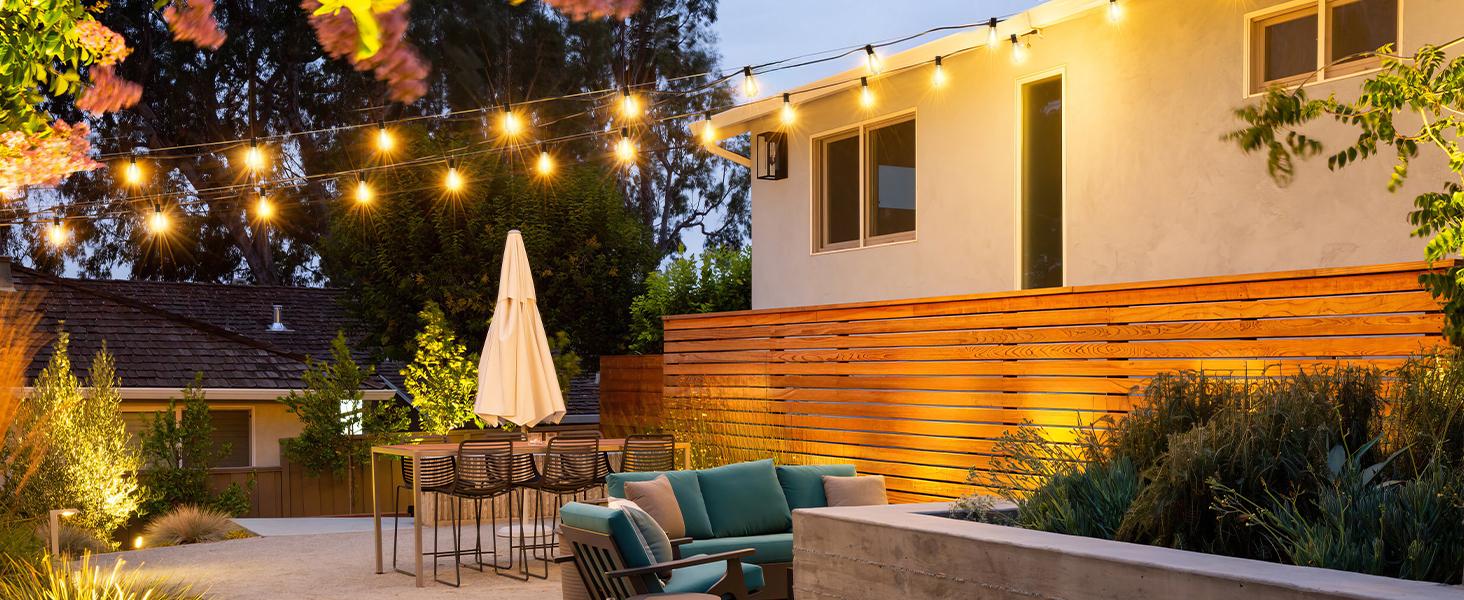 DAYBETTER LED Outdoor String Lights 50FT or 100FT or 200FT Patio Lights with 12+1 Shatterproof ST38 Vintage Edison Bulbs, Outside Hanging Lights Waterproof for Porch, Deck, Garden, Backyard, Balcony, 2700K warm white