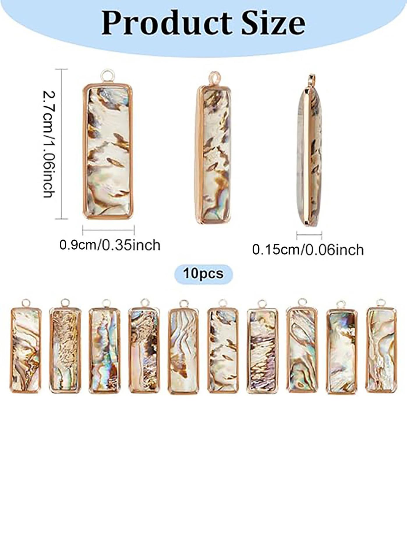 10 Pieces Abalone Shell Jewelry Making Supplies, Natural Seafood Shell Pendant, Handmade Craft Material, Ideal for DIY Projects