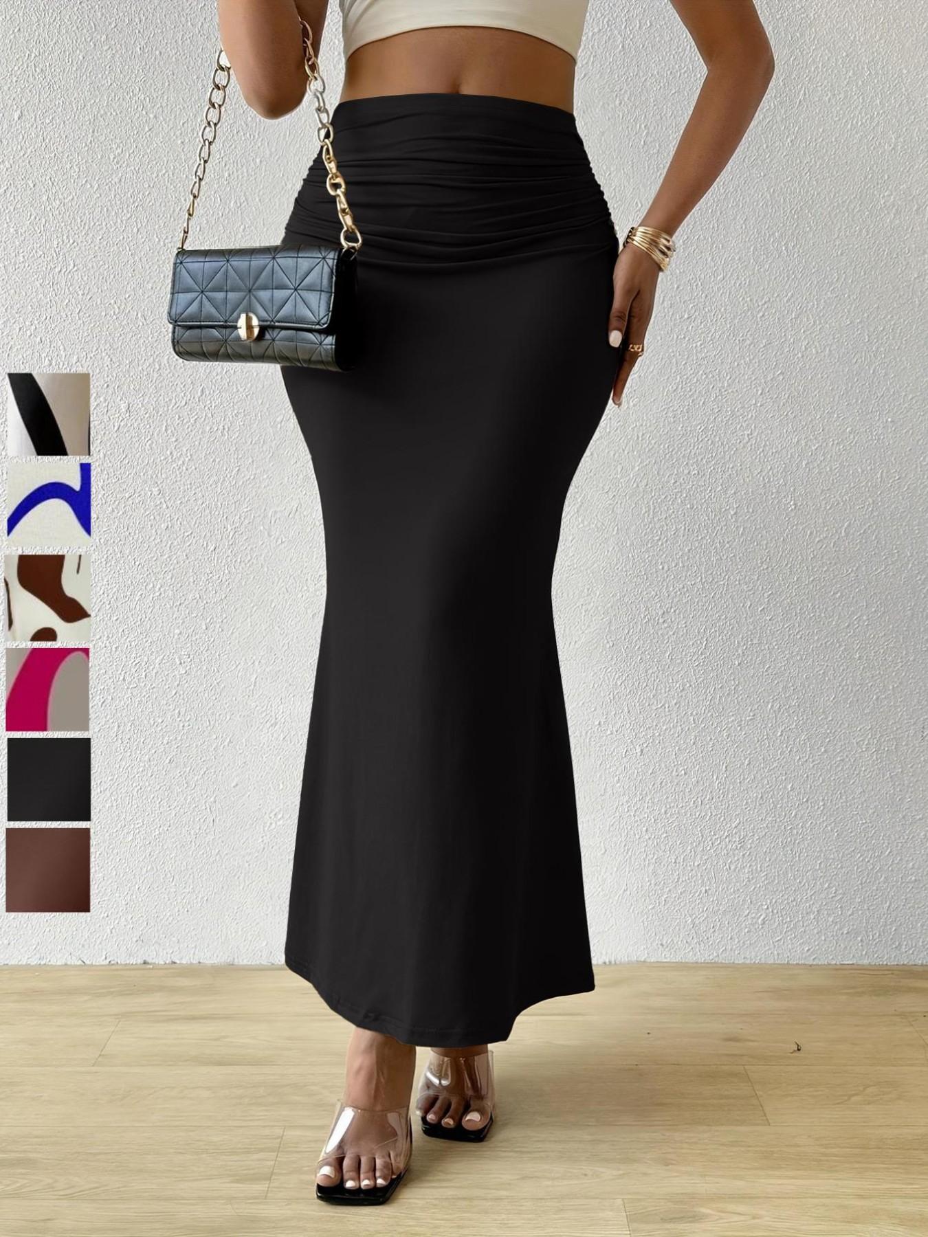 Zebra Stripe High Waist Mermaid Maxi Skirt, Slim-Fitting Sexy Long Skirt for All Seasons, Trendy Casual Wear with Multiple Color Options