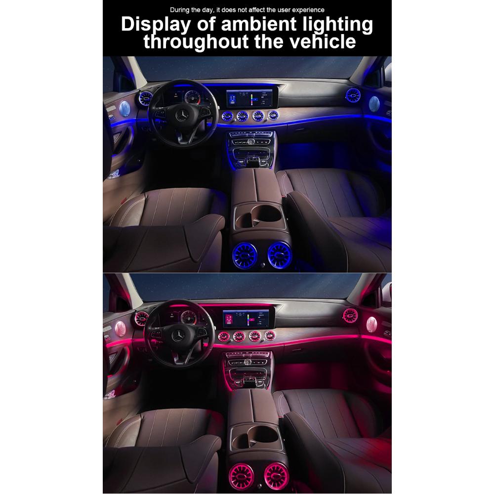 64 Colors RGB Factory-Match Special LED Turbine Air Vent Cover for Mercedes Benz E-Class (W213) - Vehicle Control, Automotive Atmosphere Lamp, Recessed Interior Decoration, Car Light Embellishments, Backlit Speaker Trim Panels, Gift for Boyfriend, Car Atm