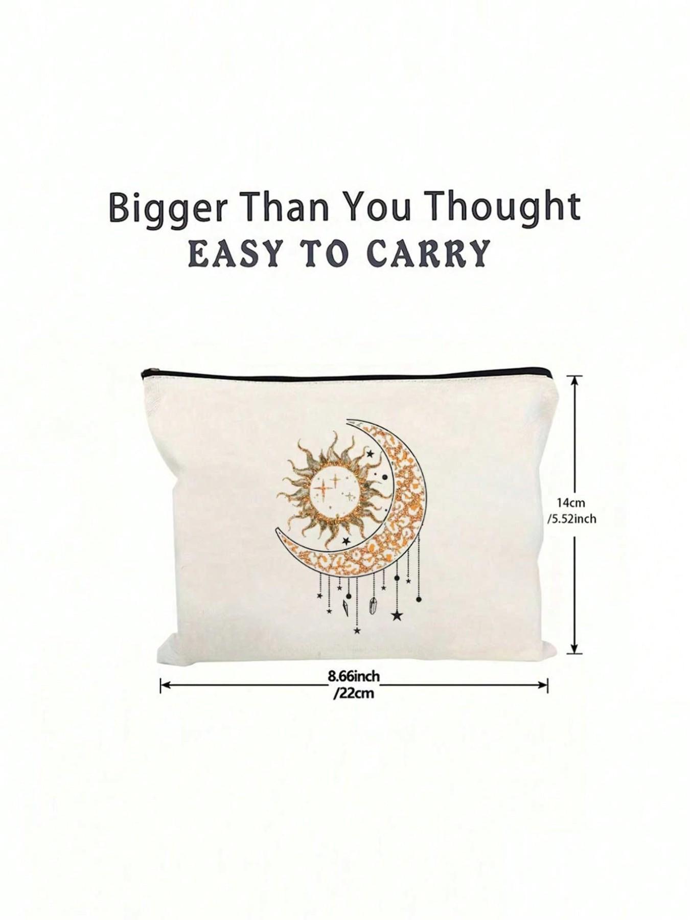 Ramadan Makeup Bag - Eid Gift, Multi-color Non-woven Storage Bag, Makeup Bag with Ramadan and Eid Patterns, Sun, Moon, and Star Designs, Foldable, Portable, and Durable Toiletry Bag