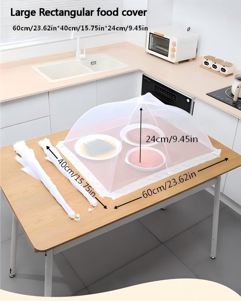 New Bestselling Insect-Proof Food Cover, Outdoor Picnic Dustproof Mesh Folding Square Lid, Home Use Vegetable Protector