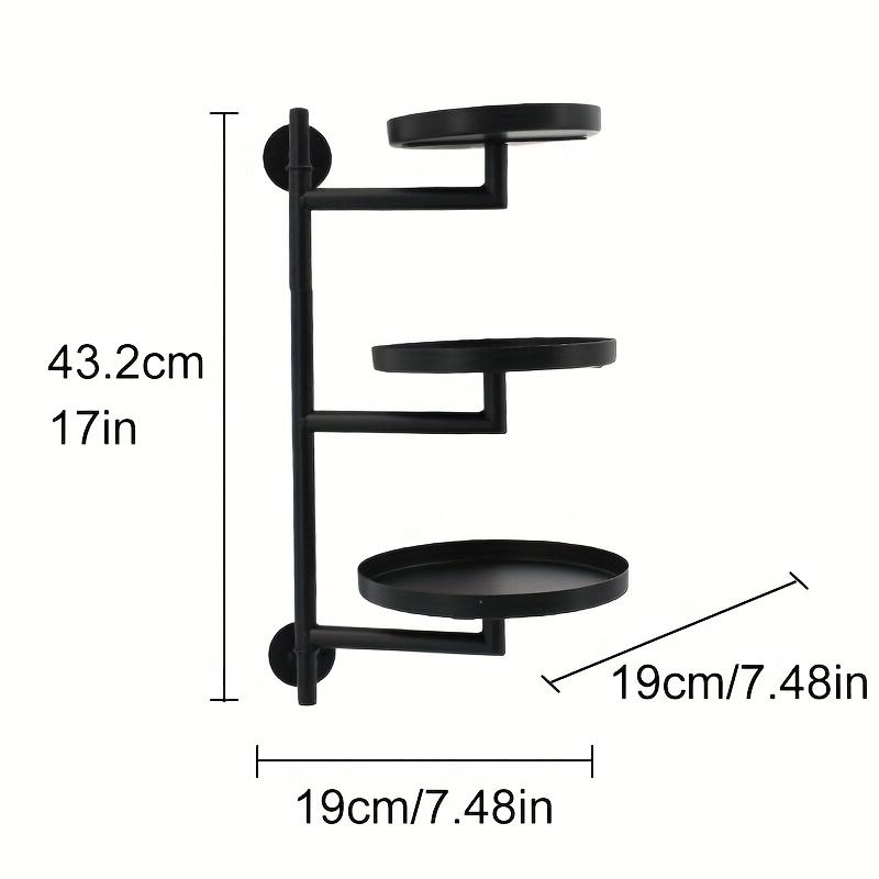 Wall Mounted Plant Shelf, 1 Count 3-layer Rotatable Plant Stand, Multipurpose Plant Display Rack, Home Organizer for Living Room Balcony Garden