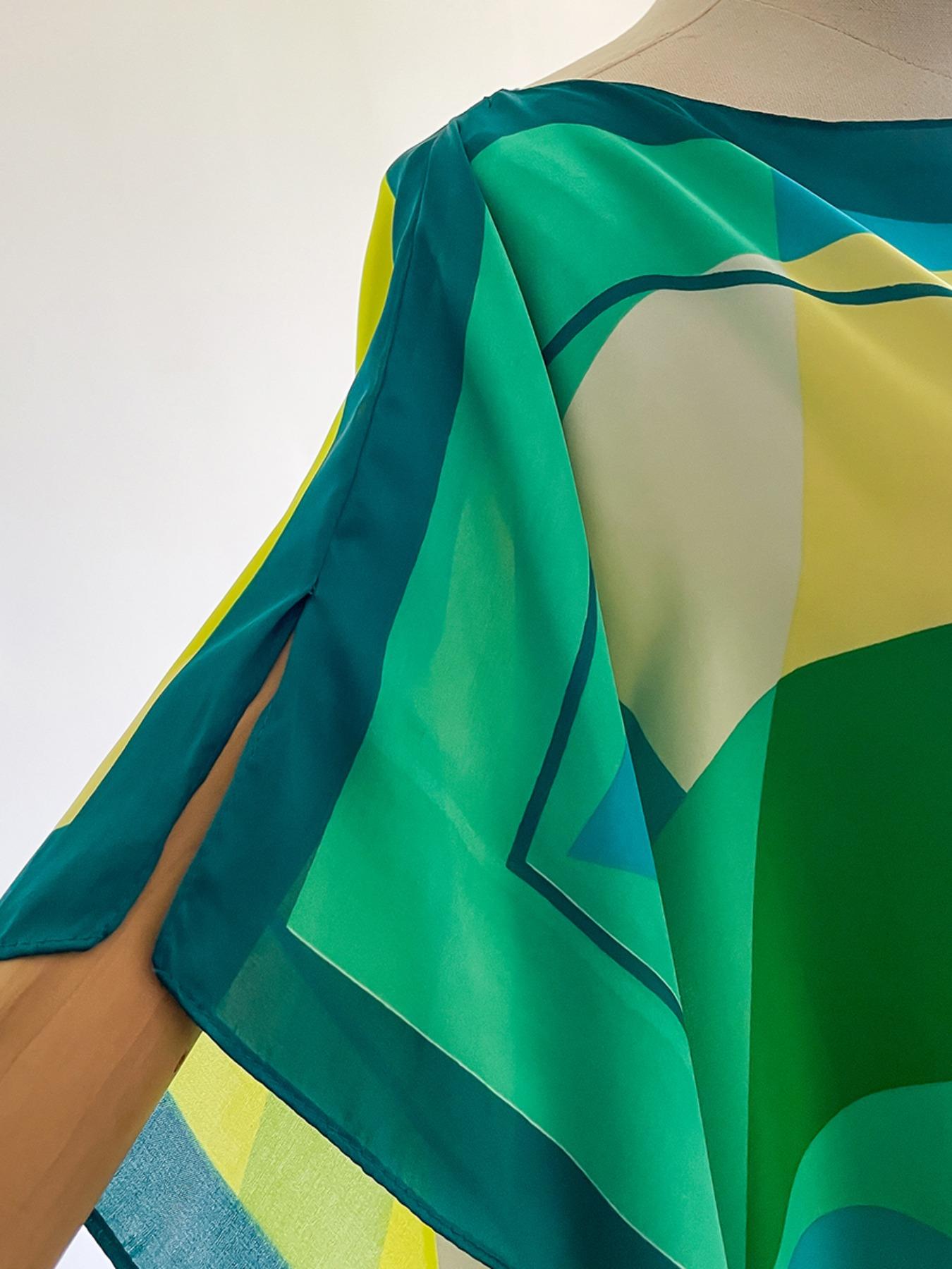 Elegant Women's Long Satin Shawl Set, Lightweight Silk Feel Boho Style Scarf, Perfect Spring & Fall Fashion Accessory, Casual Style Woven Fabric