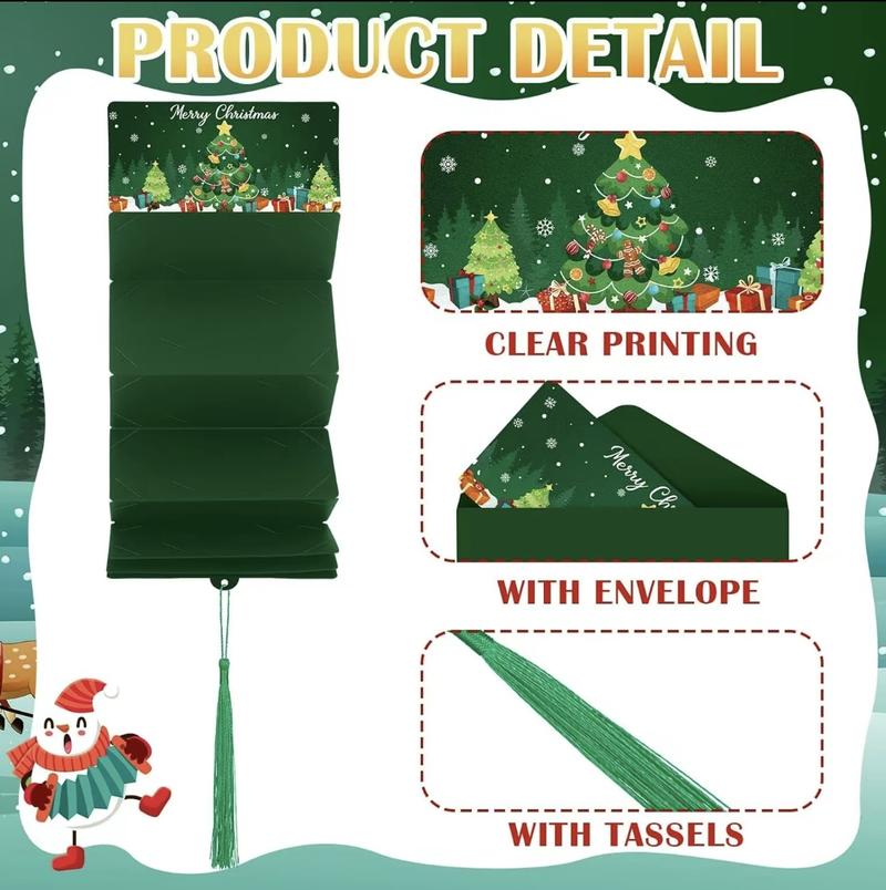 6 & 12 Pack Christmas Red Envelopes for Gift Cards – Festive Envelopes for Holiday Gifts, Santa & Snowflake Design, 6&12 Pack