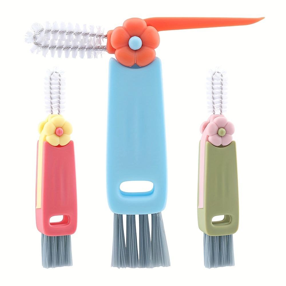 3-Piece Cleaning Brushes, New Bottle Gap Cleaning Brushes, Suitable for Bottle Gaps and Cups, Portable Cup Lid Cleaning Brushes with Brushes for Cleaning, Easy to Use, Great as Small Car Gifts