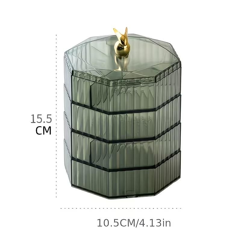 High-End Rotating Jewelry Organizer Box, Elegant Necklace Earring Storage, Multi-Layer Jewelry Case, Stylish Handheld Accessory Box