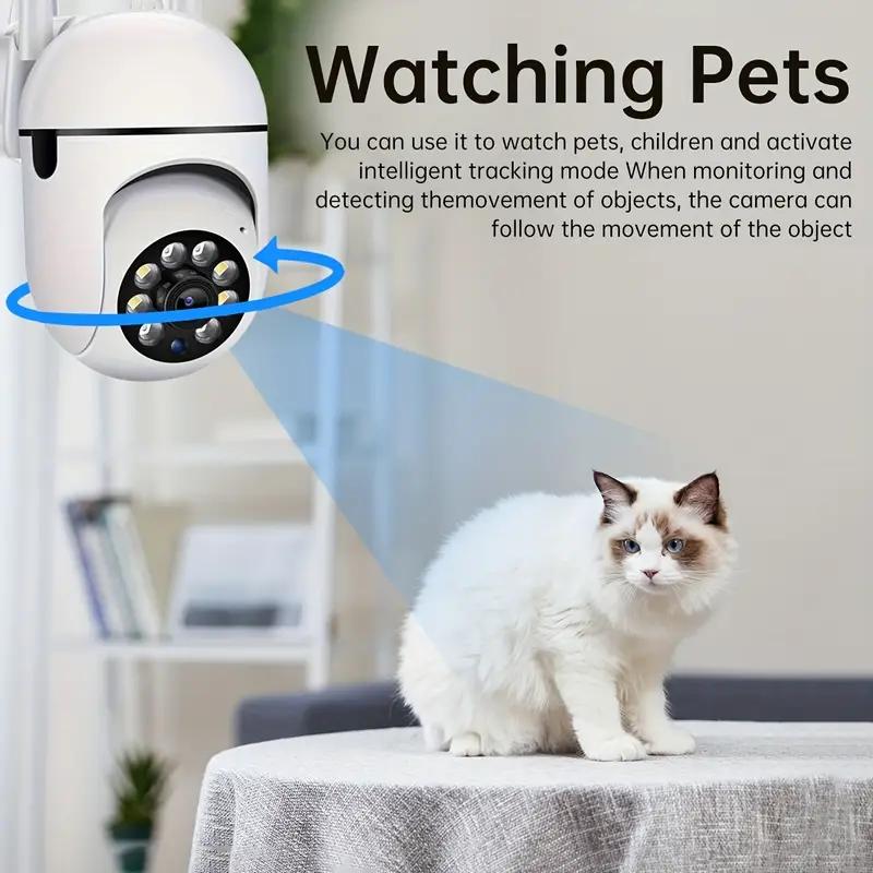 【JOOAN 2.4G WiFi 1080P FHD Home Smart Security Camera】BT/WiFi Connection, USB Cable Included, Plug-in Power Required (Not Included), Color Night Vision, Motion Detection, 360° PTZ Panorama, Two-Way Audio, Siren Alarm, SD/Cloud Storage (Optional)