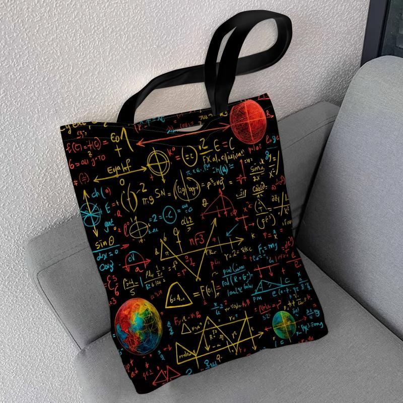 A New Trendy Accessory: Mathematical Formulas, Worldwide Factors, Scientific Computations. Ideal for Shopping, The Beach, And Picnics, This Is a Foldable Canvas Shopping Bag., for Teenager, For Teenager