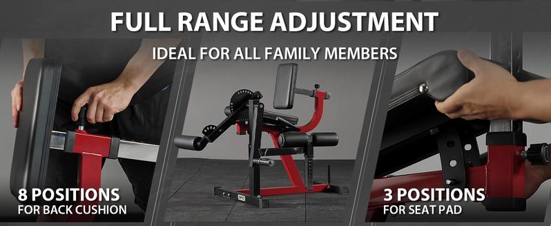 Leg Extension and Curl Machine, Lower Body Special Leg Machine, Adjustable Leg Exercise Bench with Plate Loaded, Leg Rotary Extension for Thigh, Home Gym Weight Machine