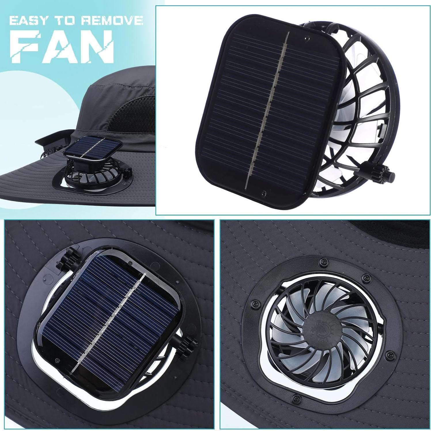 Solar Fan Hat, Hat with Solar Fans Built in，With2PCS Rechargeable Cooling Fan, Suitable for Outdoor Fishing, Camping