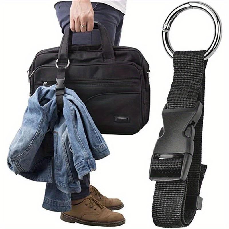 Versatile Black Nylon Luggage Strap - Durable Anti-Theft Gripper with Handbag Clip for Easy Carry, Perfect for Travel & Everyday Use