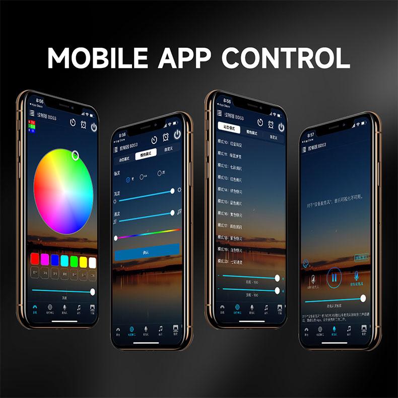 FCCEMC 5M RGB Car Rear Trunk Brighten LED Strip Multifunctional for Waterproof Flexible Light APP control connector Plug & Play 12V