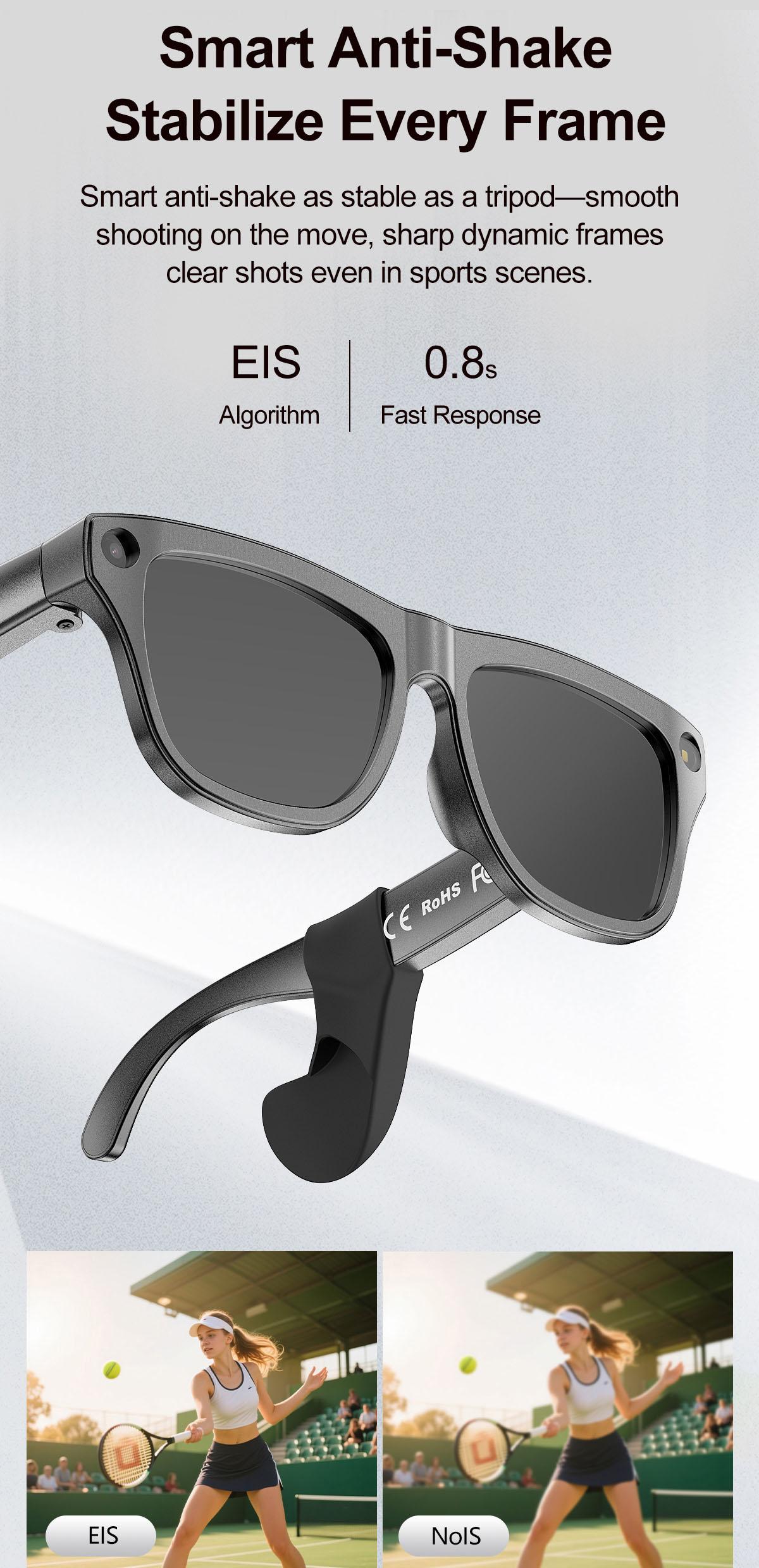 xk one pro AI wireless photo-taking glasses, equipped with an 800W camera for taking photos, AI object recognition, making and receiving calls, body-worn detection, AI translation, voice activation. Note: This product cannot record videos.