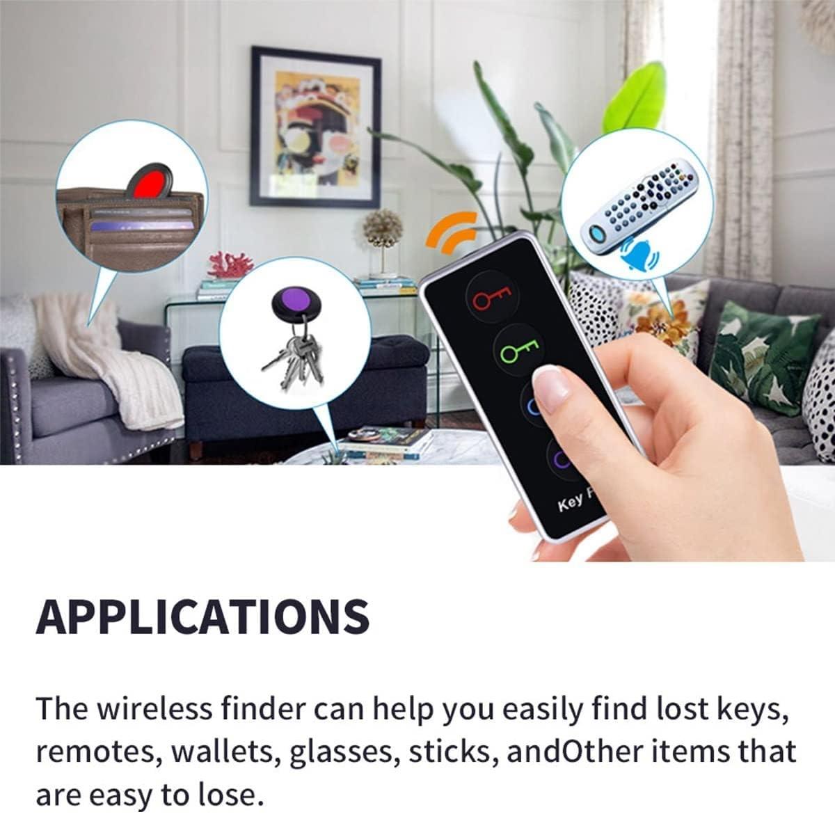 Key Find Tool, Wireless Remote Key Find Locator, RF Item Locator Tags with 131ft Working Range, Smart GPS Tracker for Wallet Key Phone