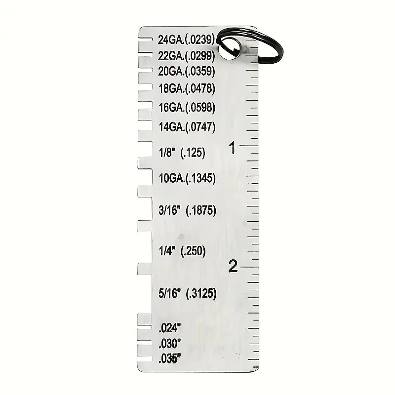 1pc Thickness Gauge Weld Inspection Ruler, 2.76inch Silvery Rectangular, Precision Measurement Tool, Ideal for Industrial Use