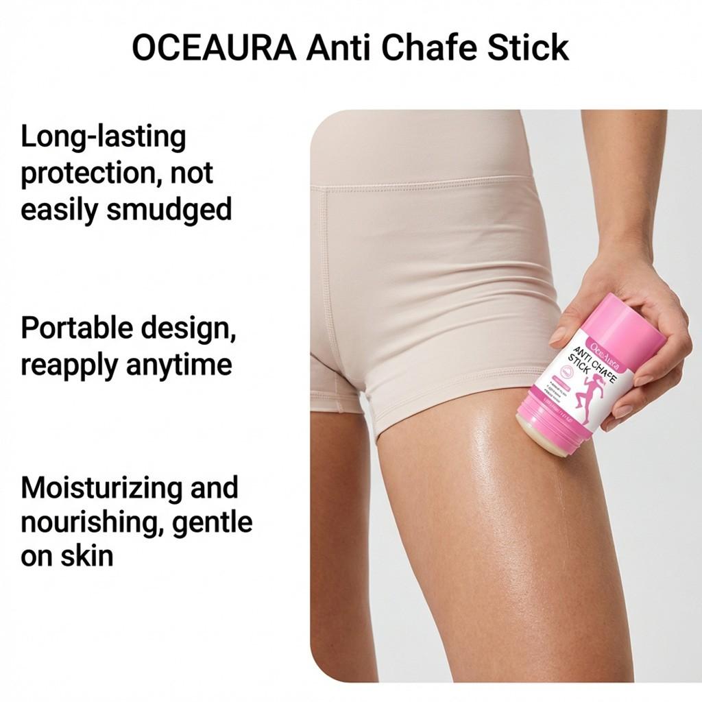 Oceaura Skin Soothing Anti-Friction Stick, Sports Friction Relief Balm, Reduces Irritation, Refreshing Non-Sticky, Portable