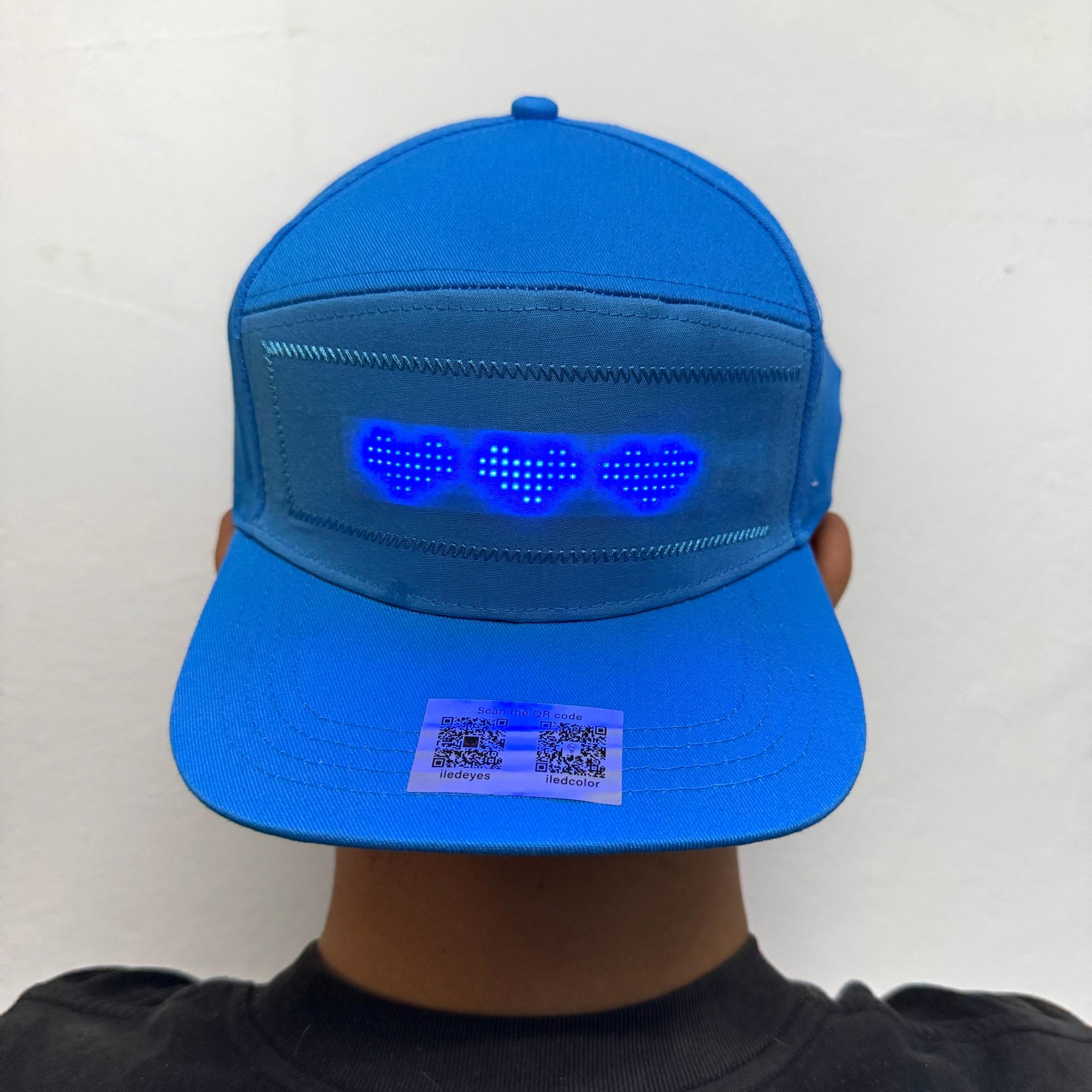 LED Hat with Customizable Image & Text, Bluetooth-compatible Controlled LED Display, Perfect for Parties, Advertisements, Festive Celebrations, Customizable Hats