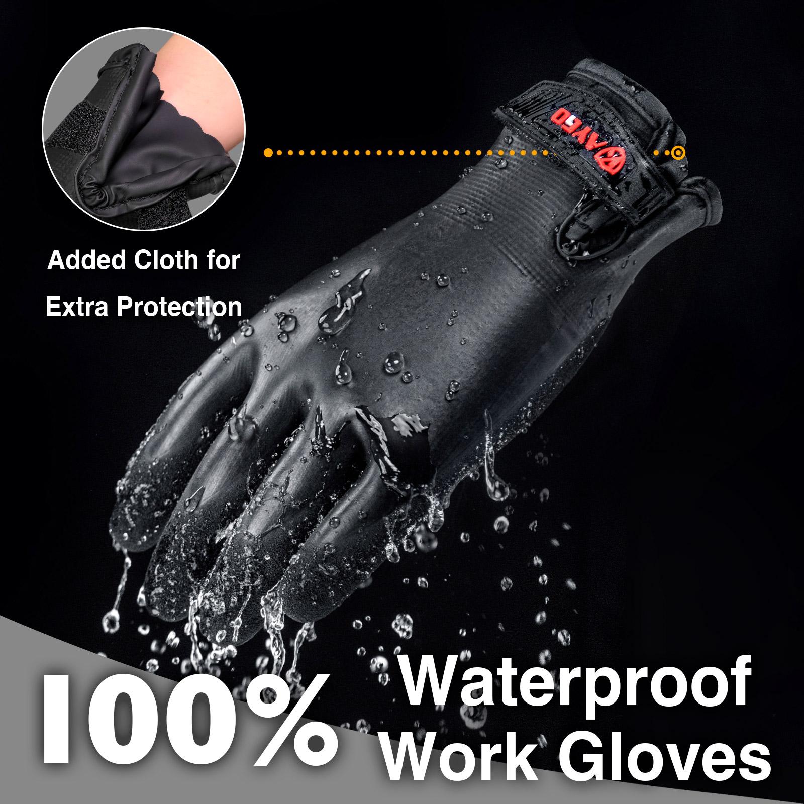 KAYGO KG145 Protector 100% Waterproof Thermal Winter Work Gloves for Men and Women Double Latex Coated Insulated Warm Liner for Construction Cold Storage Snow Shoveling Grocery Store Landscaping Warehouse Outdoor Activities and Winter Jobs