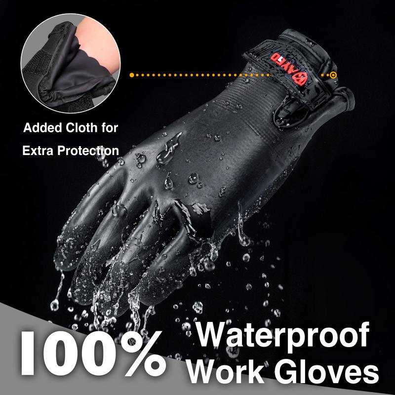 KAYGO KG145 Protector 100% Waterproof Thermal Winter Work Gloves for Men and Women Double Latex Coated Insulated Warm Liner for Construction Cold Storage Snow Shoveling Grocery Store Landscaping Warehouse Outdoor Activities and Winter Jobs