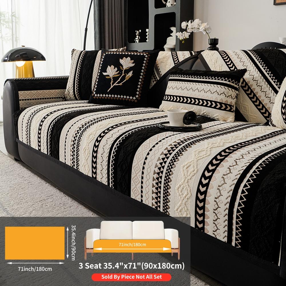 Boho Style Geometric Pattern Sofa Cover, Non-slip Sofa Mat, Fashionable Sofa Protector, Dustproof Sofa Protector, Durable Home Essentials for Living Room #TOP PICKS