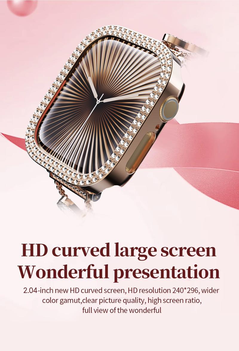 2026 Fashion Diamonds Smart Watch, Perfect Valentine's Day Gift for Men Women, Touch Screen Fitness Watch with DIY Dial, Answer/Make Call/Message, 100+ Sport Modes, Activity Tracker for iPhone Android, Royal Gold