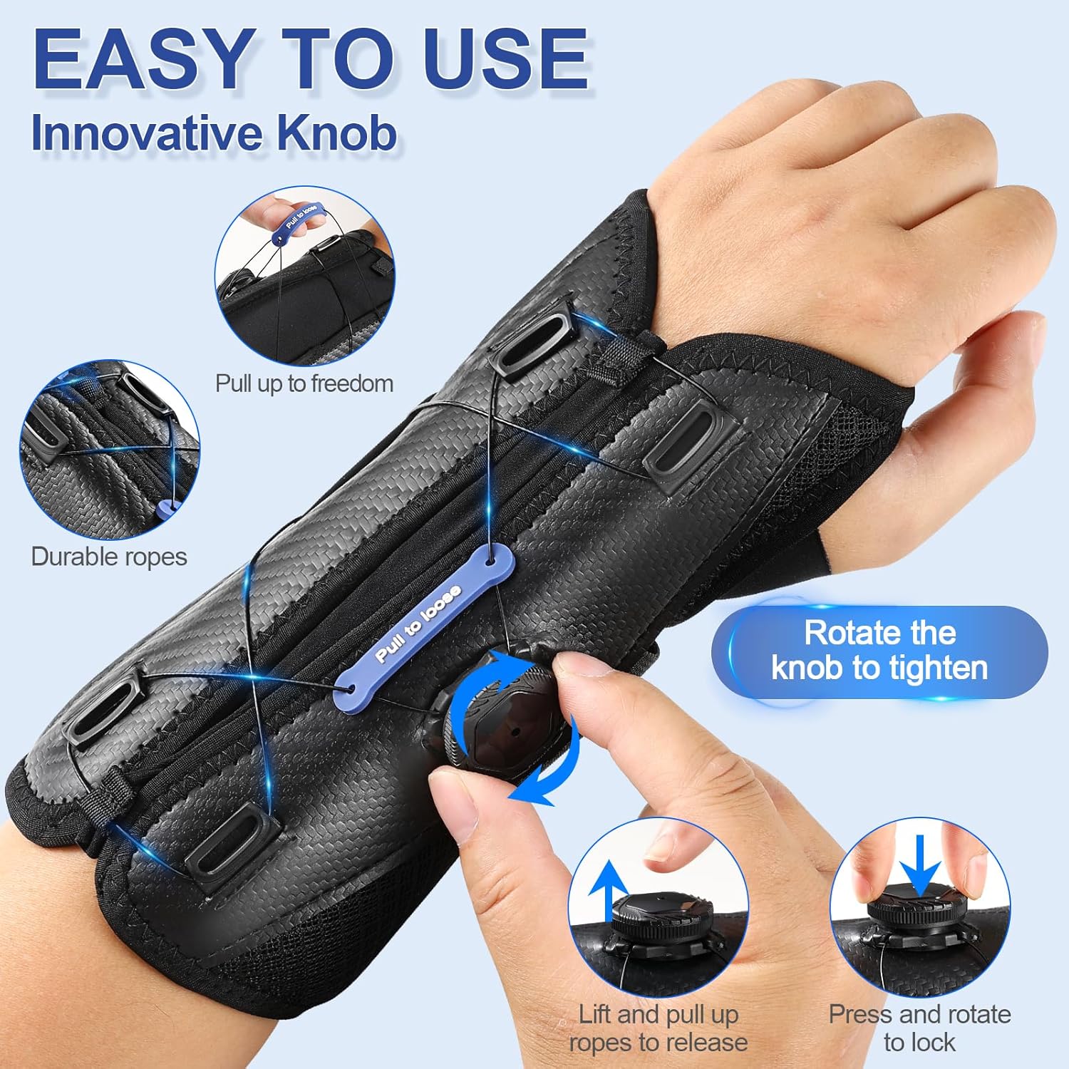 NEENCA Carpal Tunnel Wrist Brace for Night Support,Knob Adjustable Hand Brace for ,Wrist Splint Support with Sleeves for Women&Men
