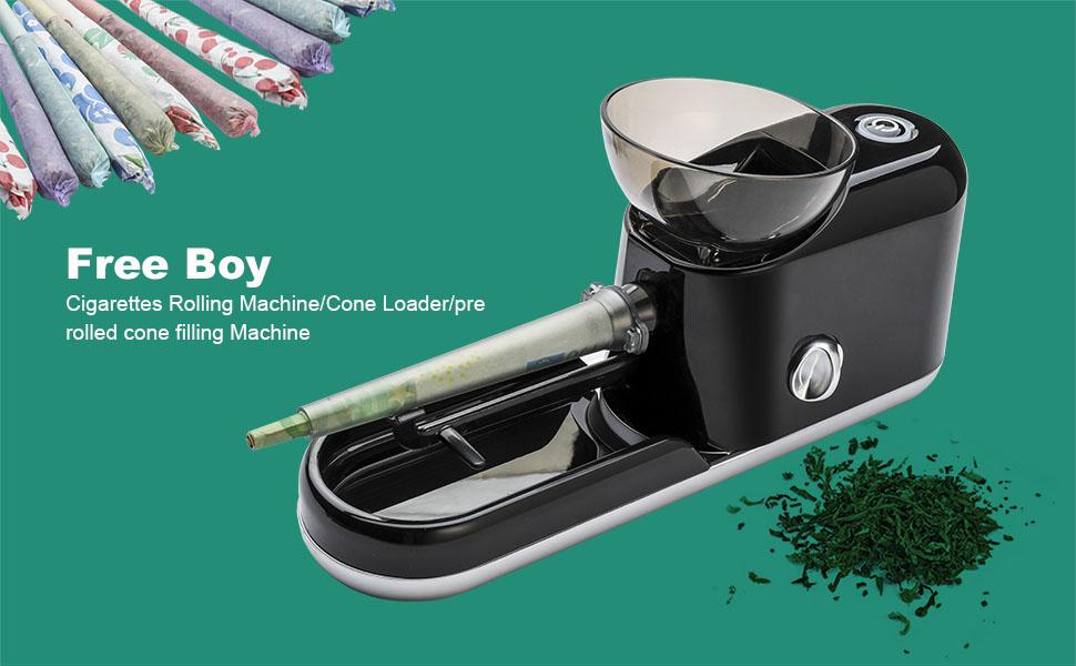 CAPTAIN  Electric Cones Rollling Machine  Filling Maker,1 Stirring Rod, 1 Brush(King Size, Black-Lines)