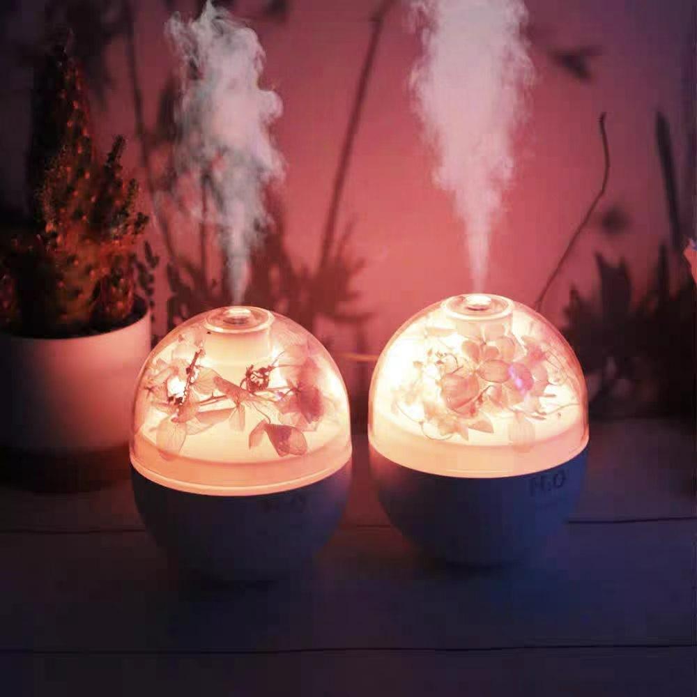 New 1pc Small Flower Ball Humidifier, Silent Operation, Warm Night Light, Suitable for Living Room, Bedroom, Office, Car, Also for Aromatherapy