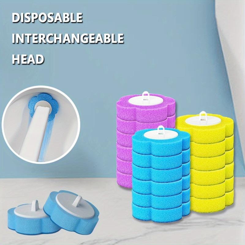 Pack of 18, disposable toilet brush head refills, replaceable toilet cleaning brush heads, dead-angle-free cleaning, bathroom cleaning brush heads, cleaning supplies, cleaning accessories