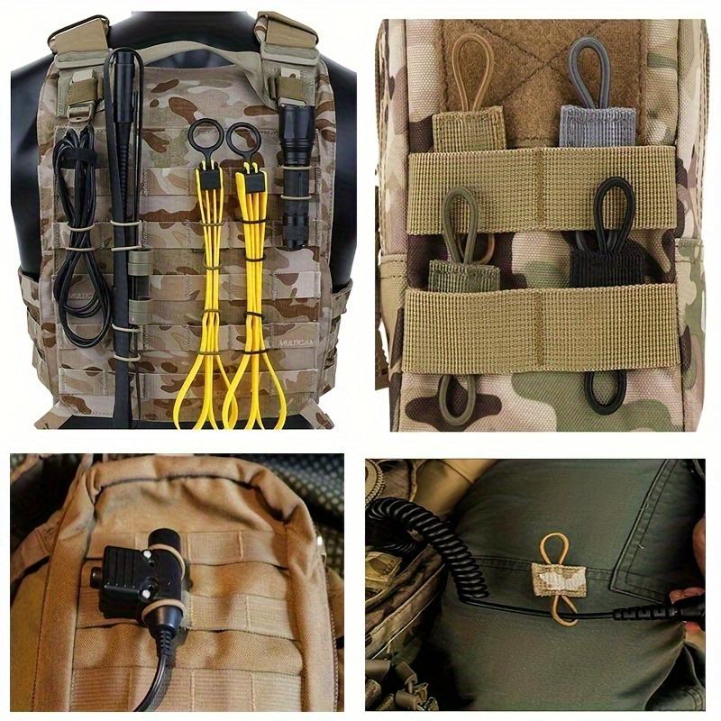 4pcs Multi-Color Durable Polyester MOLLE Backpack Clips with Elastic Webbing Lock - Ideal for Securing Gear on Tactical Packs