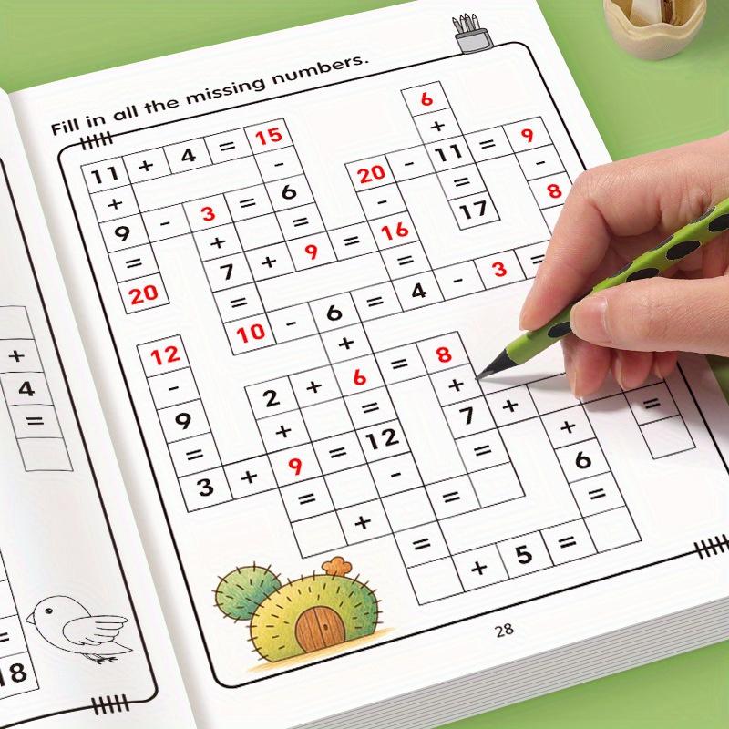 32-Page Math Workbook For Ages 7-10, Including, Number Lines, Crossword Puzzles, And Addition/Subtraction Multiplication Tables | Daily Arithmetic Practice For Grades 1-3, With Exercises And Practice Content, Learning Materials