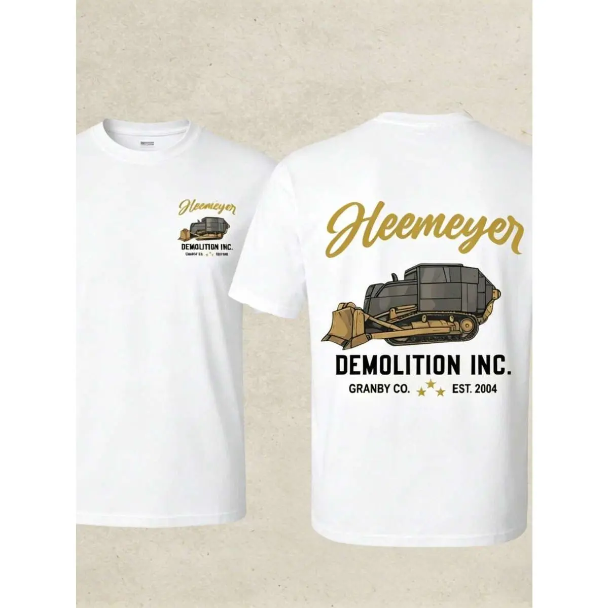 Pure Cotton Heemeyer Demolition Inc T-Shirt With Bulldozer Graphic Vintage Style Men's Casual Tee Comfortable Fit Everyday Wear