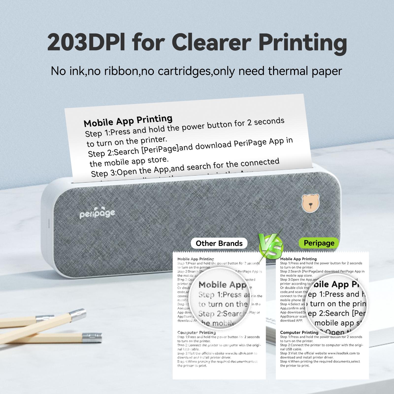 A40 Mini Thermal Printer – Wireless Inkless Bluetooth Printer for Docs, Tattoo Paper & Photos, Compatible with Android & iOS (Pink)