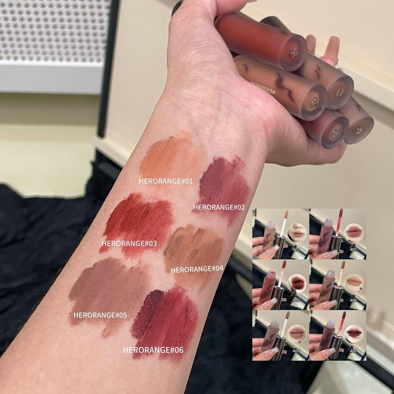 [HERORANGE Lipstick & Lip Gloss Set] Silky Matte Lipstick and Nourishing Lip Gloss Set with Smooth Vibrant Color, Easy to Layer, Moisturizing and Hydrating, Suitable for Stage Performances, Parties and Dates