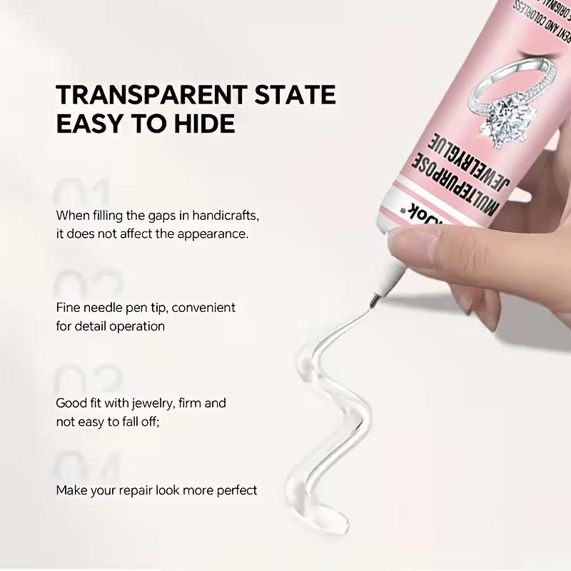 Jewelry Making Glue, Strong Adhesive for Nail Art, Transparent After Curing, Suitable for Metal, Plastic, Ceramic, Rubber, Jewelry