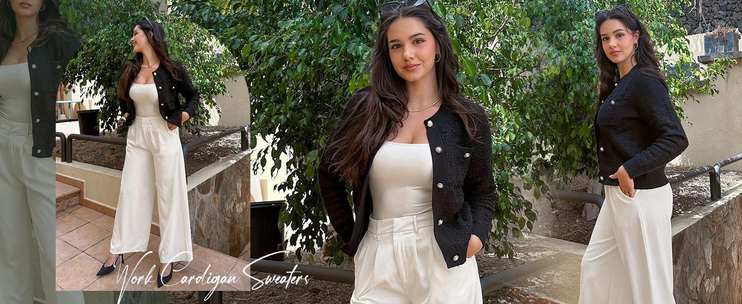 GRACE KARIN Womens Open Front Button Down Long Sleeve Texture Knit Cardigan Sweaters with Pockets GRACE KARIN Womens Open Front Button Down Long Sleeve Texture Knit Cardigan Sweaters with Pockets