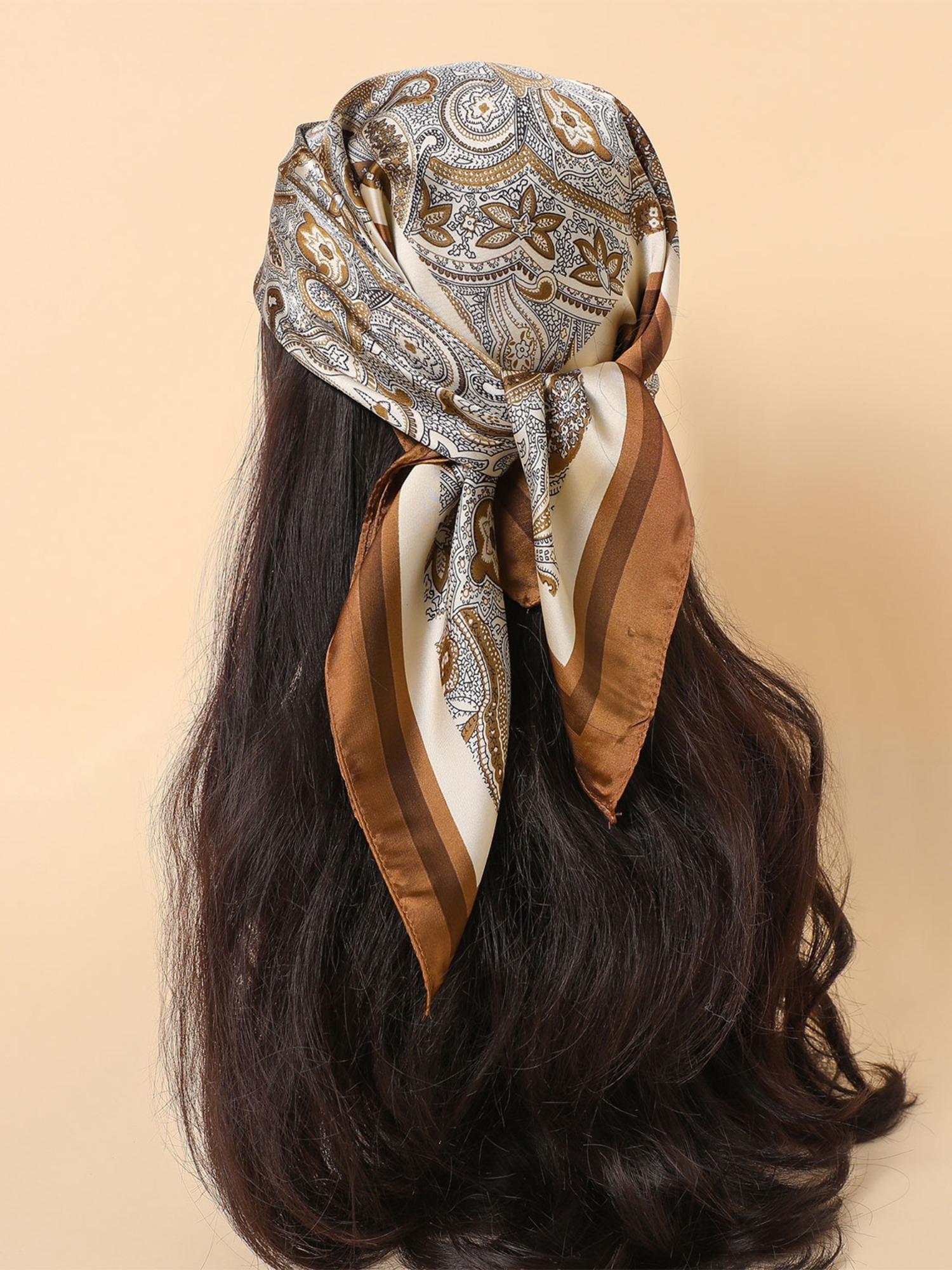 Women's Paisley Print Square Scarf, Boho Style Bandana for Women, Fashionable Hair Accessories for Daily Wear, Trendy All-match & Exquisite Scarf for Birthday Gift, Boho Style Shawl