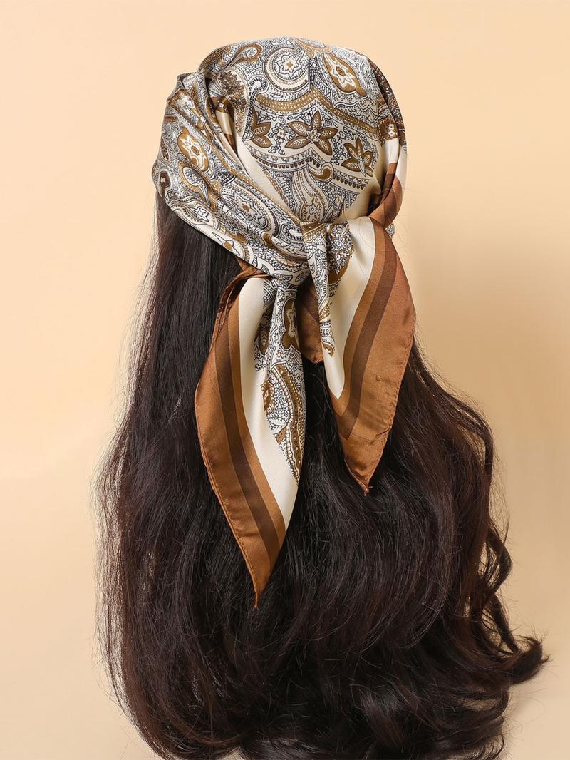 Women's Paisley Print Square Scarf, Boho Style Bandana for Women, Fashionable Hair Accessories for Daily Wear, Trendy All-match & Exquisite Scarf for Birthday Gift, Boho Style Shawl