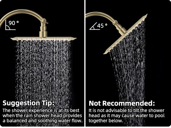 Hibbent All Metal CUPC Certified Shower Head, 10'' High Pressure Rainfall Shower Head/Handheld Showerhead Combo with 12'' Adjustable Curved Shower Extension Arm, 10-Spray, 71'' Hose, Showerhead Holder, Brushed Gold