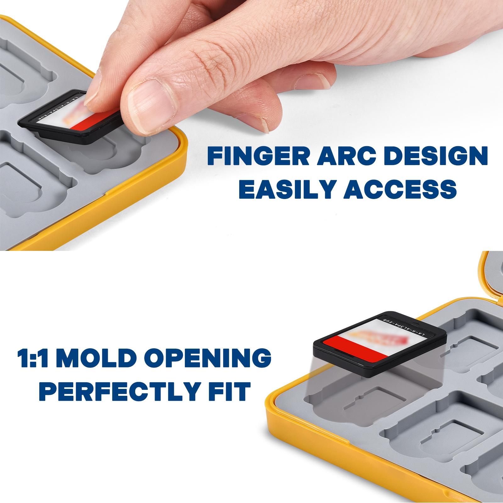 Switch accessories Game Card Case, Compatible with Nintendo Switch Games and Micro S, Stores 24 Game Cards / Magnetic Flap Design / UV Printed Case - Magic Yellow