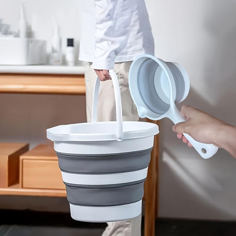 Collapsible Bucket, foldable design for easy storage. Multi-use water container great for car washing, camping, fishing and travel. Versatile household and commercial cleaning tool for daily indoor and outdoor use.