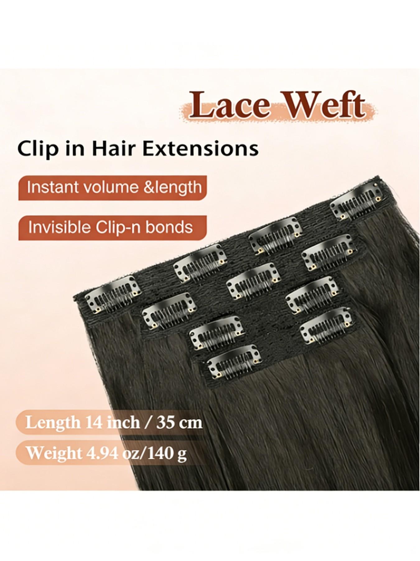 4-Piece Hair Extension Set, Medium Length Curly Synthetic Hair Clips, Invisible Hair Extensions for Women, Daily & Wedding Use