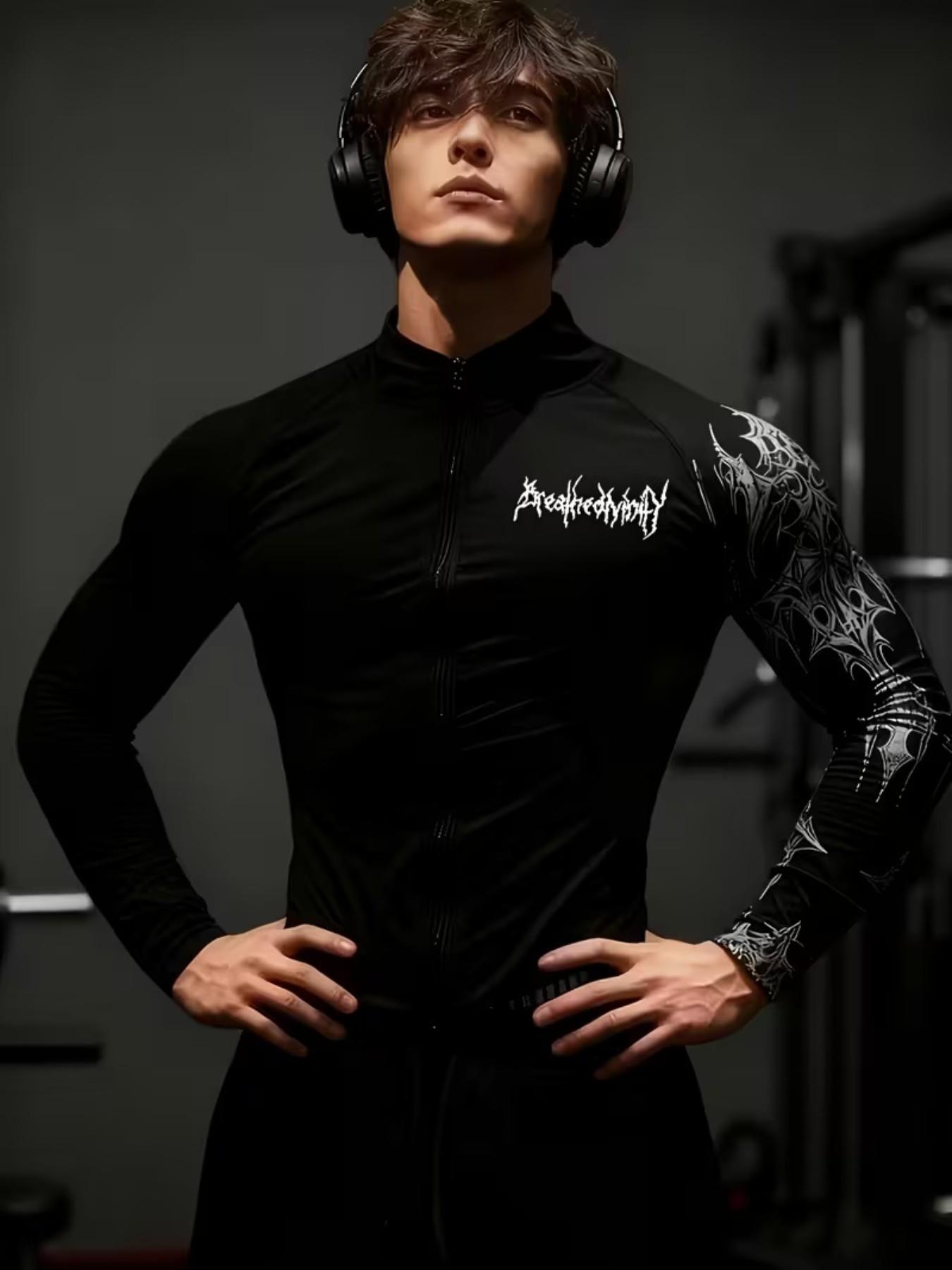 Men's New Breathedivinity Sports Quick-Dry Tight-Fitting Gym Zipper Jacket, Elastic Couple, Ideal for Fitness and Workout