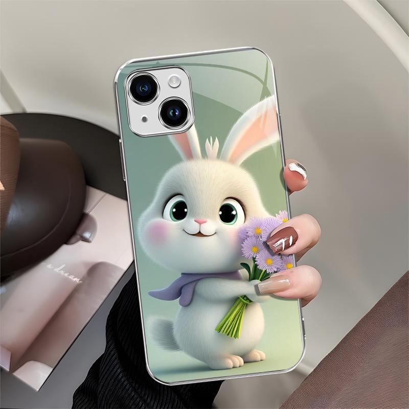 Cute Bunny Phone Case – Easter Spring Green Rabbit Design Cover for iPhone 14 — 975