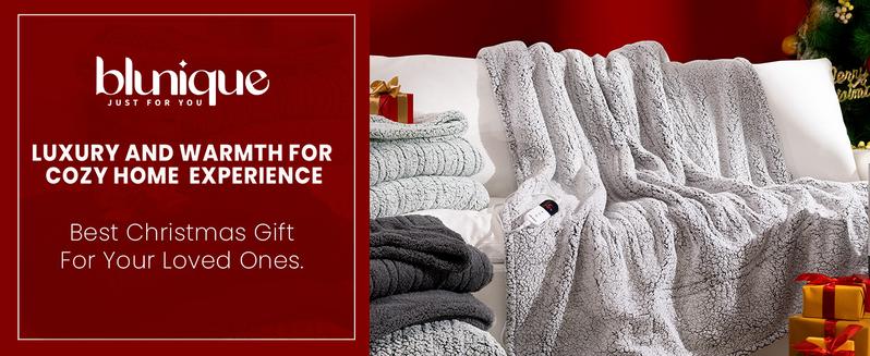 【Best Gift】Christmas Gift Pick - Double-Sided Sherpa Electric Heated Blanket 6 Fast Heating Levels | 2-4H Auto-Off & Overheat Protection | Machine Washable