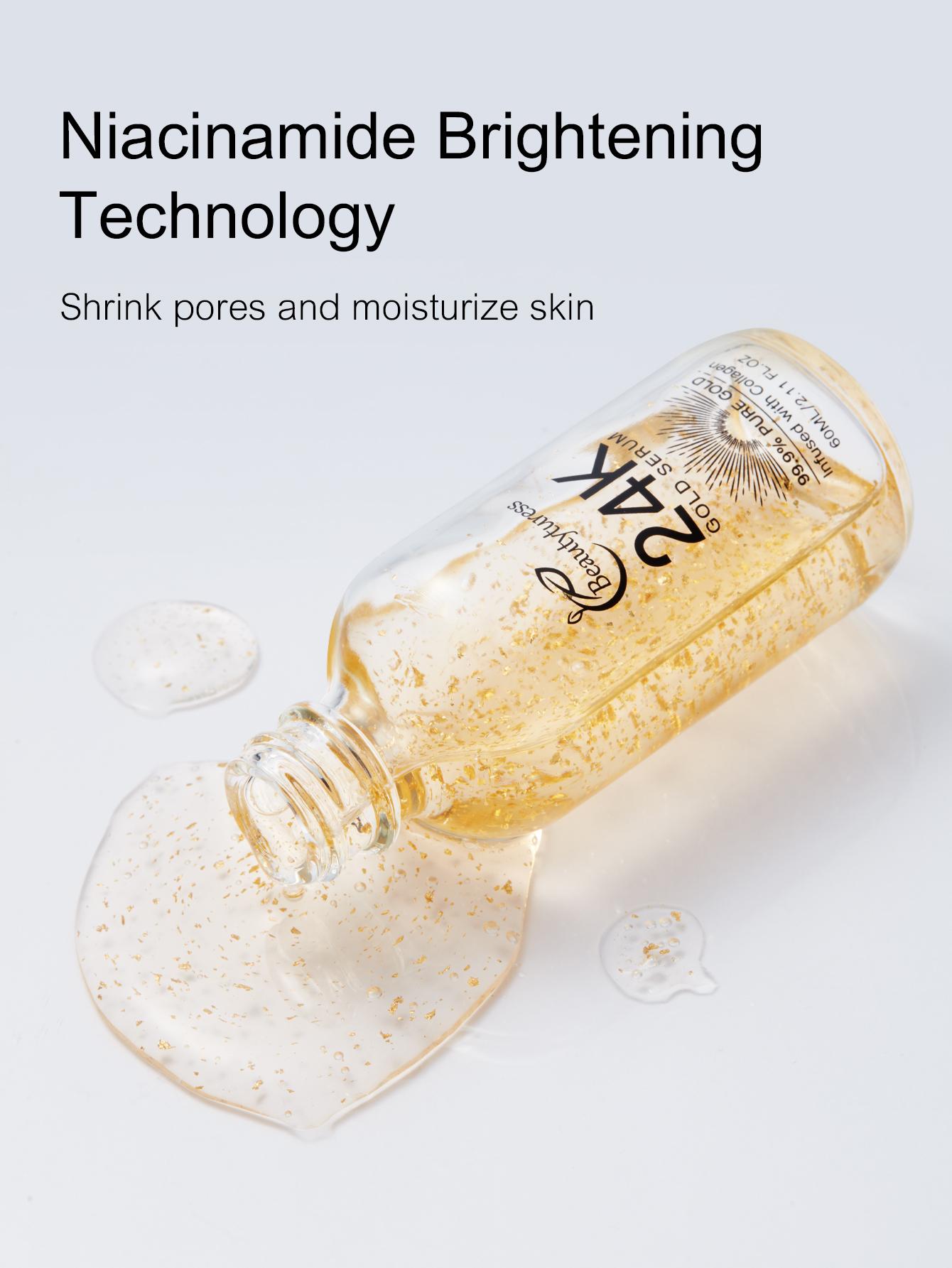 24k Gold Serum with 24k Gold, Collagen, Skin Brightening Skin Tone Softening Skin Pore Controlling Moisturizing Face Serum 24k Gold Serum with 24k Gold, Collagen, Skin Brightening Skin Tone Softening Skin Pore Controlling Moisturizing Face Serum