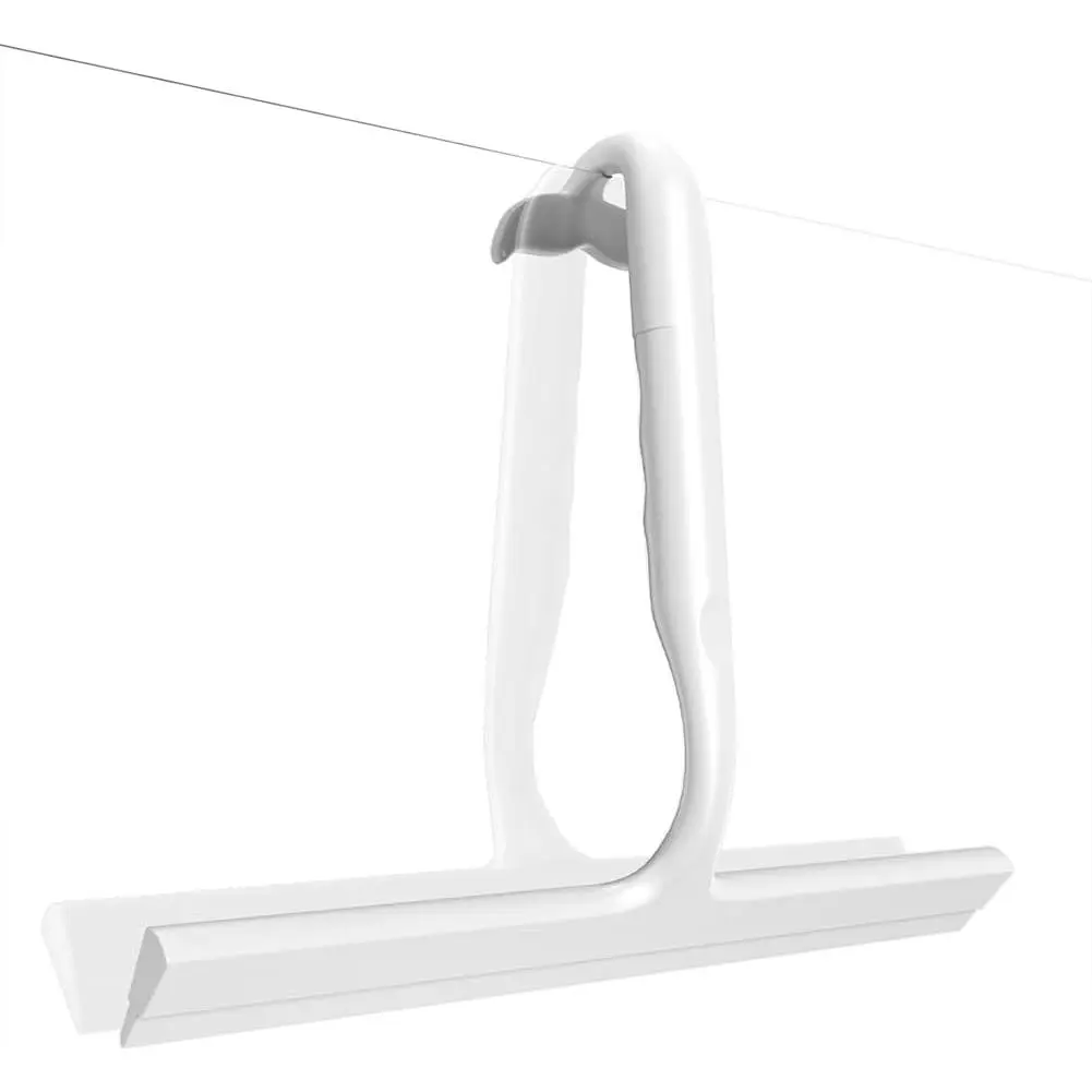 Shower Squeegee for Shower Glass Doors, 10 in Bathroom Squeegee with Hook | Muilt-Purpose Glass Squeegee for Tile, Shower Walls, Window, Car Cleaning, Streak-Free, No-Squeak, Ergonomic Hanging Squeegee